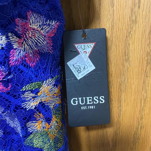GUESS Women's Embroidered-Lace Cold-Shoulder Dress - SZ 14 - NWT - Picture 3 of 11